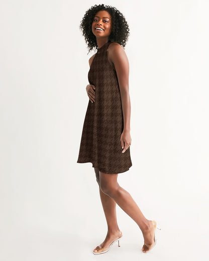 fz plaid women's halter dress