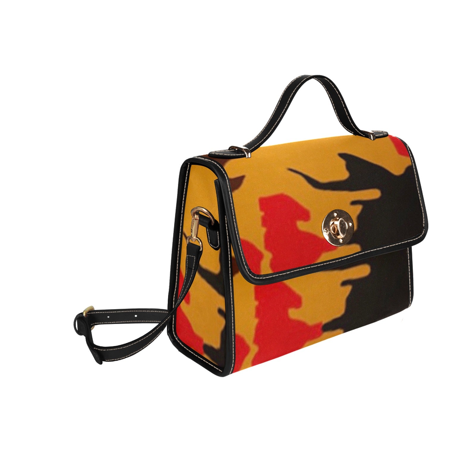 fz leopard print handbag all over print canvas bag (model 1641)(black)