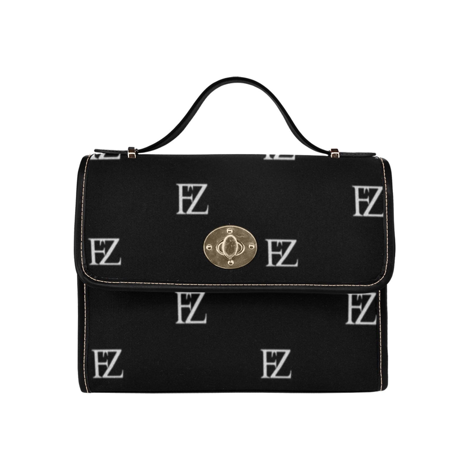 fz original "black trim" handbag one size / fz original handbag all over print canvas bag (model 1641)(black)