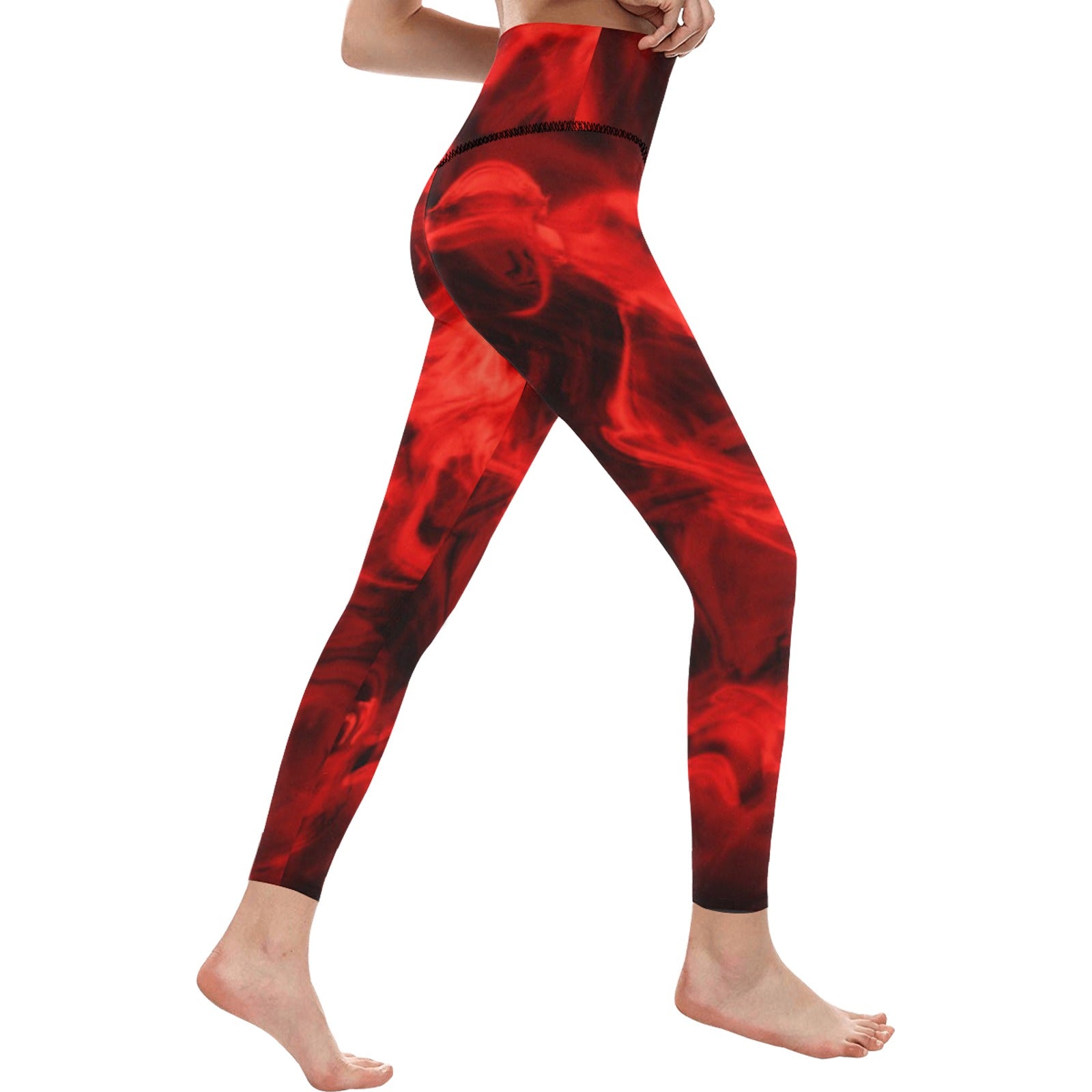 fz women's designer leggings - abstract women's high-waisted leggings (model l36)