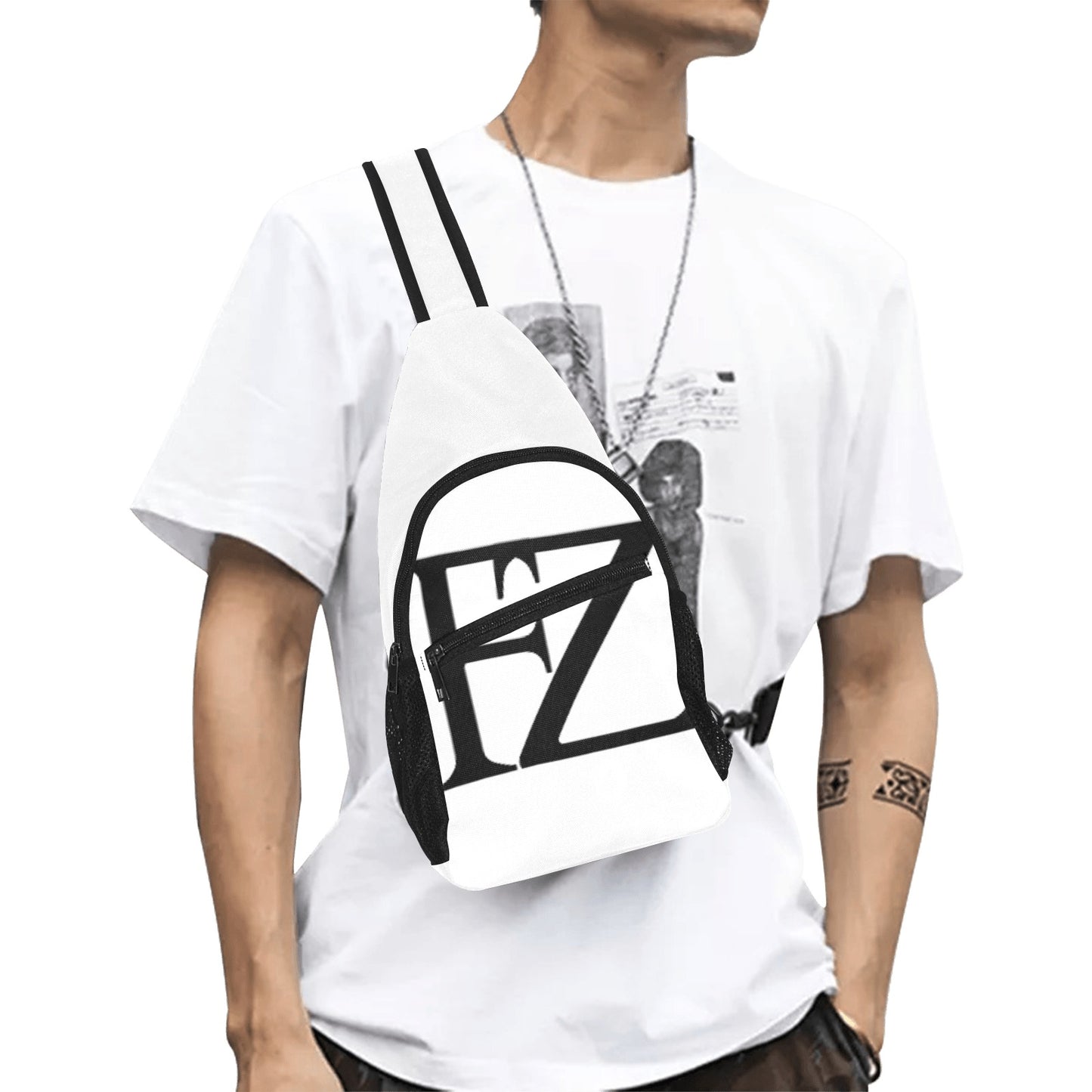 fz men's chest bag too one size / fz men's chest bag too-white all over print chest bag(model1719)