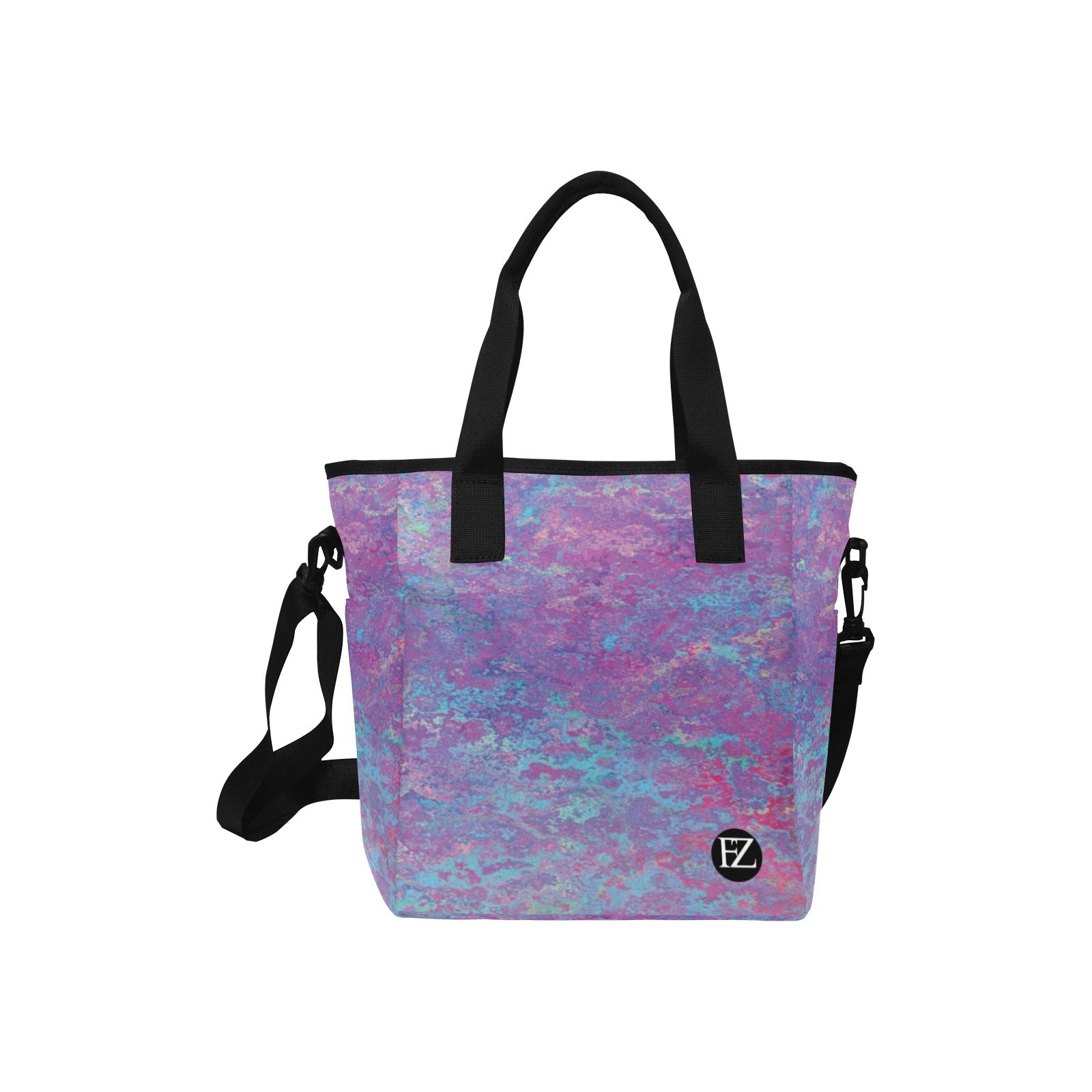 fz lunch bag - abstract 3 insulated lunch tote bag with shoulder strap (model1724)