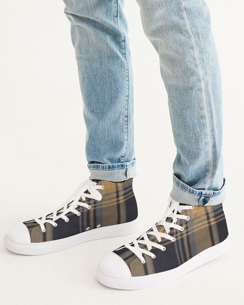 fz plaid men's hightop canvas shoe