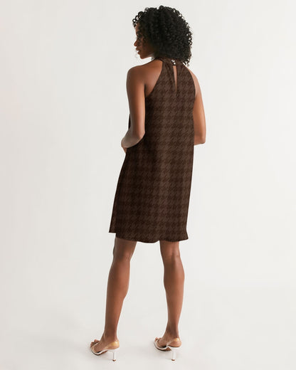 fz plaid women's halter dress