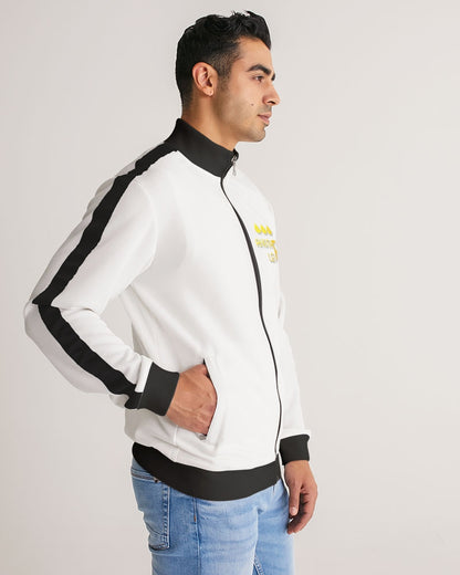 white zone men's stripe-sleeve track jacket
