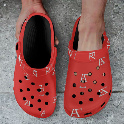 fz unisex sandals - red/black custom print adults clogs