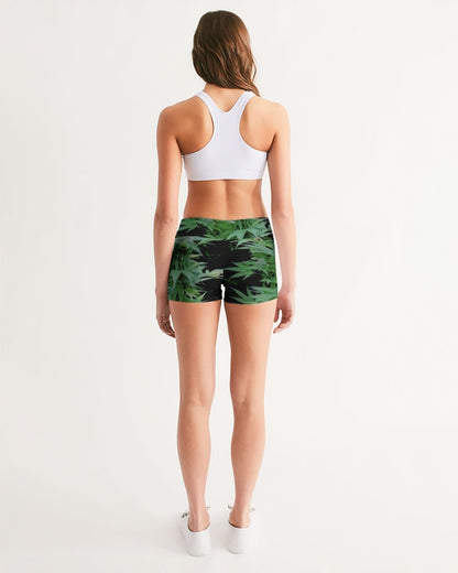 the bud - darker shade women's mid-rise yoga shorts