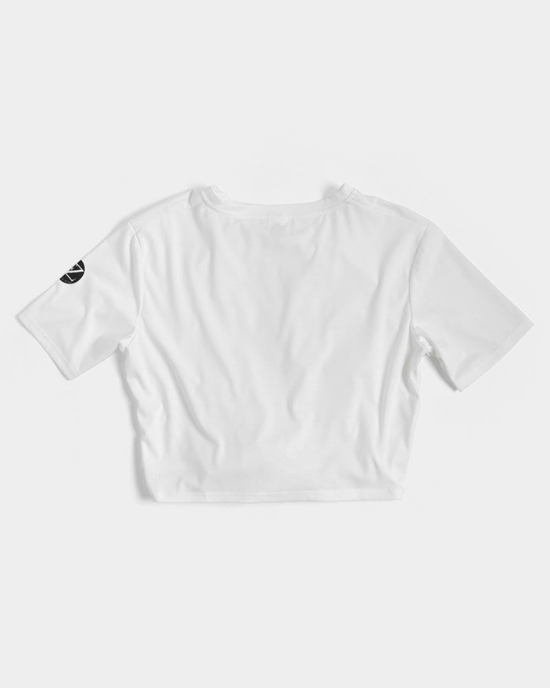 white zone upgraded women's twist-front cropped tee