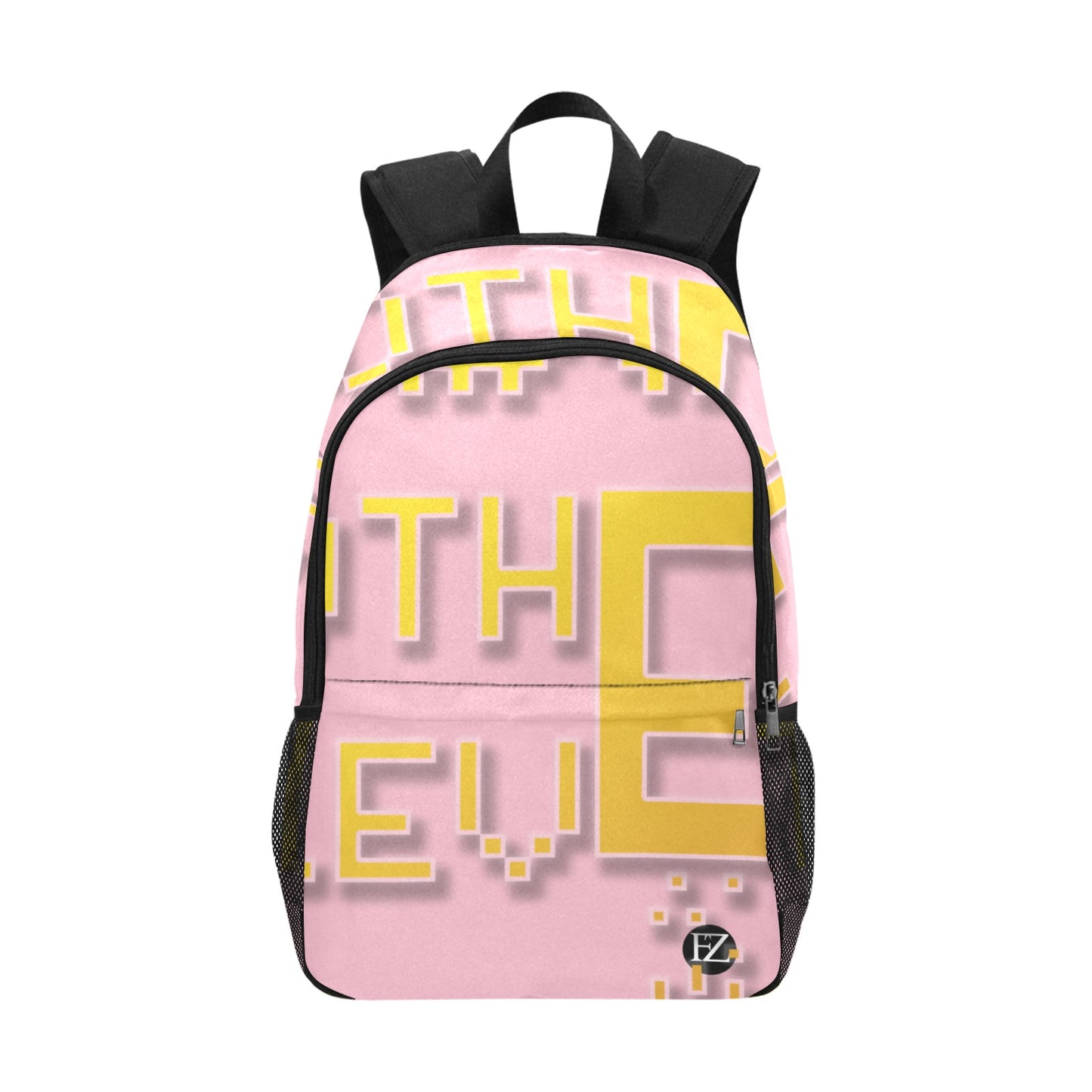 fz yellow levels backpack one size / fz levels backpack - pink all-over print unisex casual backpack with side mesh pockets (model 1659)