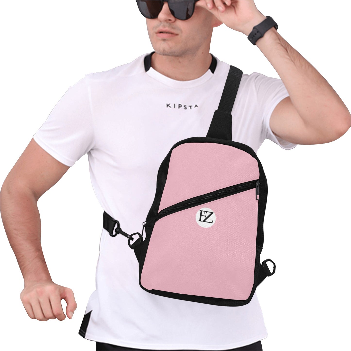 fz men's chest bag one size / fz chest bag-pink men's chest bag (model1726)