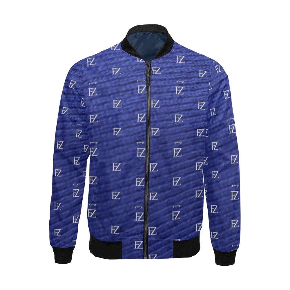 fz men's designer jacket- blue black men's all over print casual jacket (model h19)