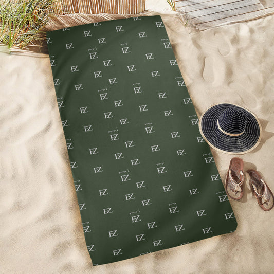 fz towel - green beach towel 31"x71"(new)( made in queen)