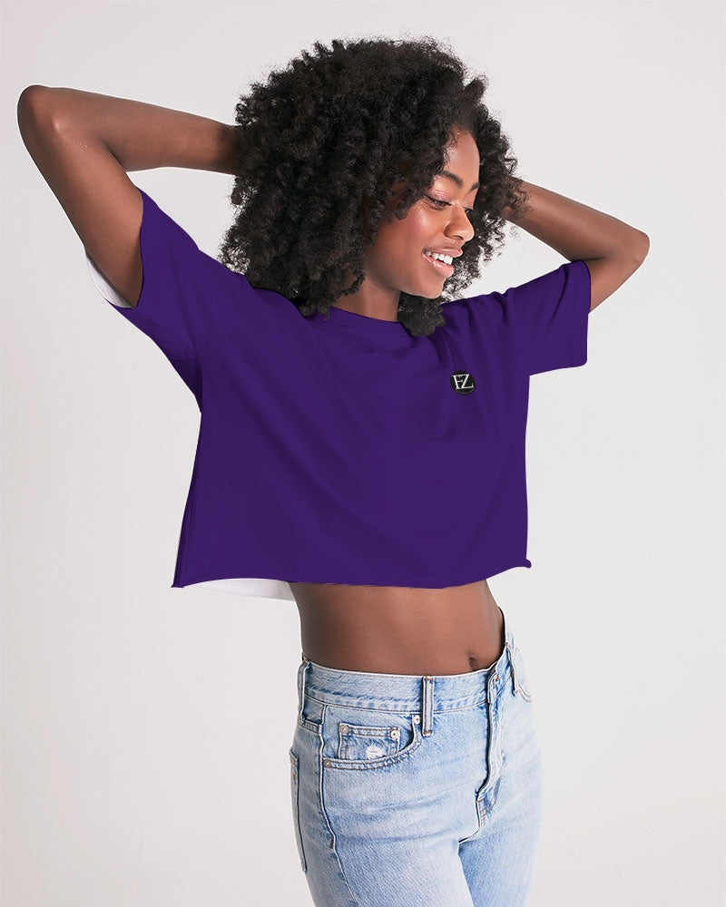 purple flite women's lounge cropped tee