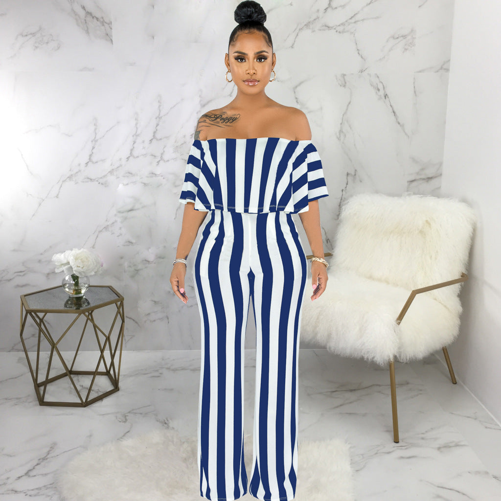 sexy fashion word collar tube top jumpsuit