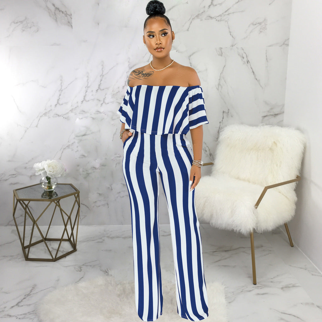 sexy fashion word collar tube top jumpsuit