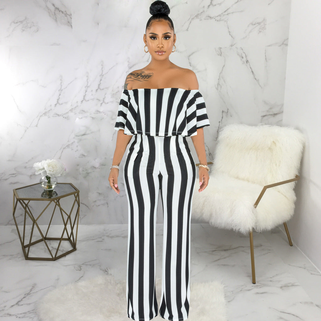 sexy fashion word collar tube top jumpsuit