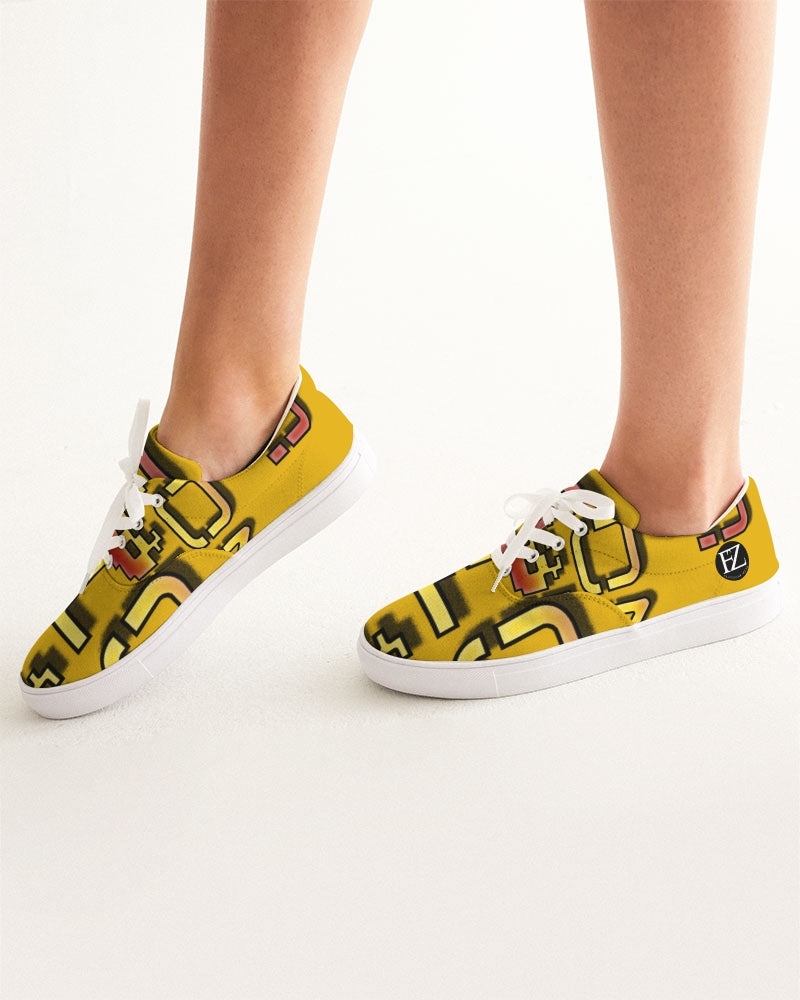 yellow zone women's lace up canvas shoe