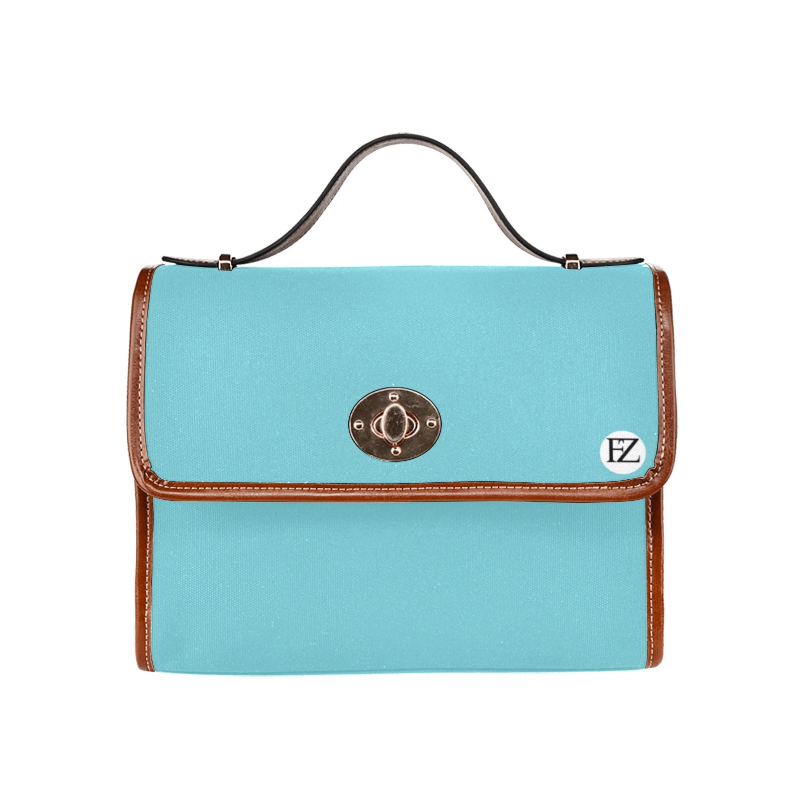 fz original handbag one size / fz - fuchsia all over print waterproof canvas bag(model1641)(brown strap)