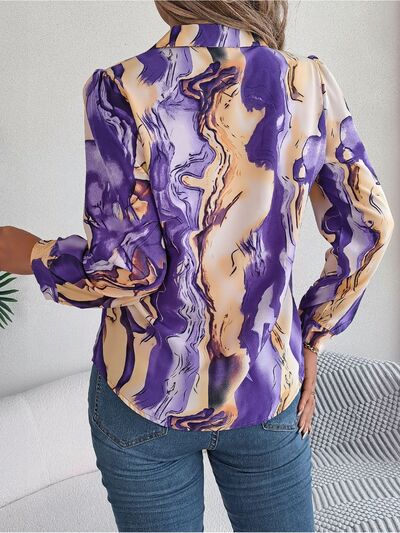 FZ Women's Printed Button Up Long Sleeve Work Top - FZwear