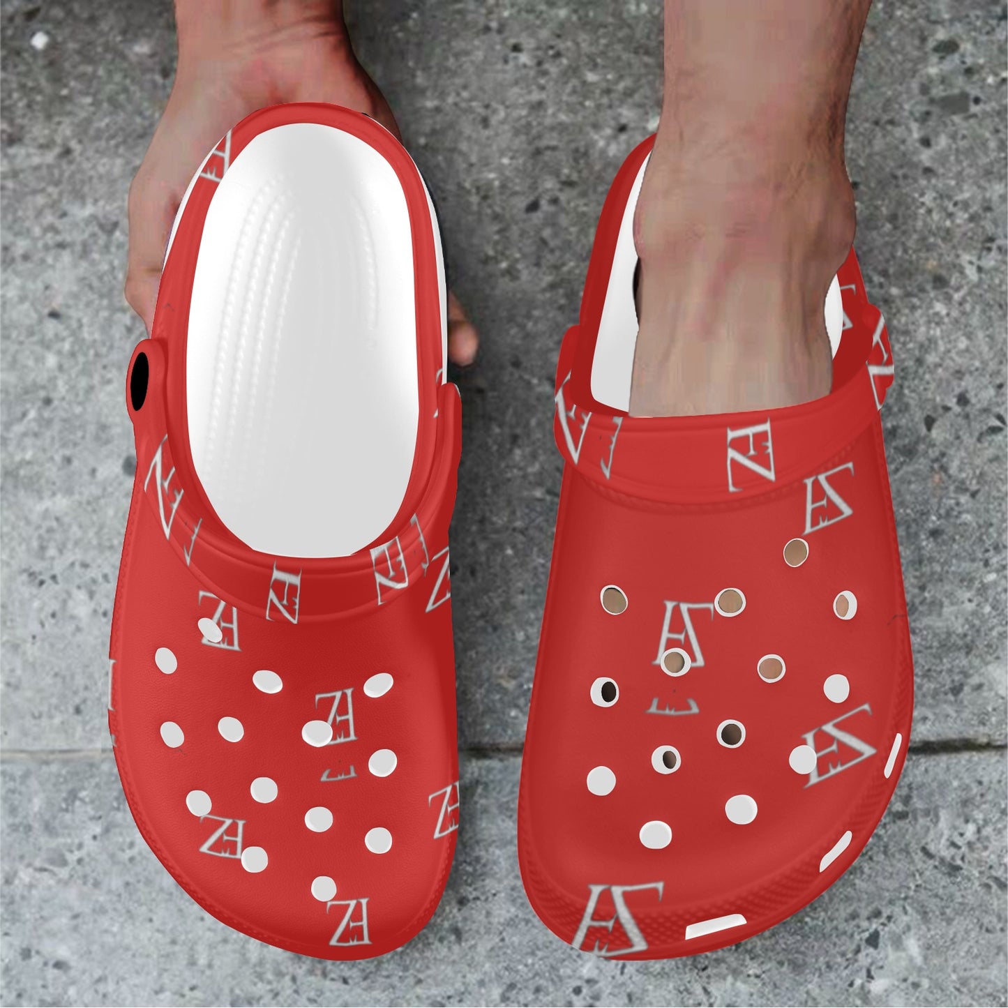 fz unisex sandals - red custom print adults clogs