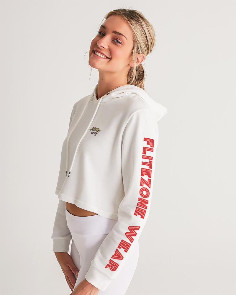 white zone women's cropped hoodie