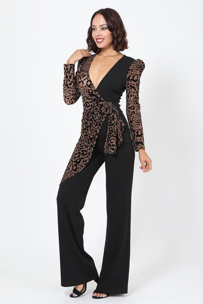 fz women's detail leopard jumpsuit