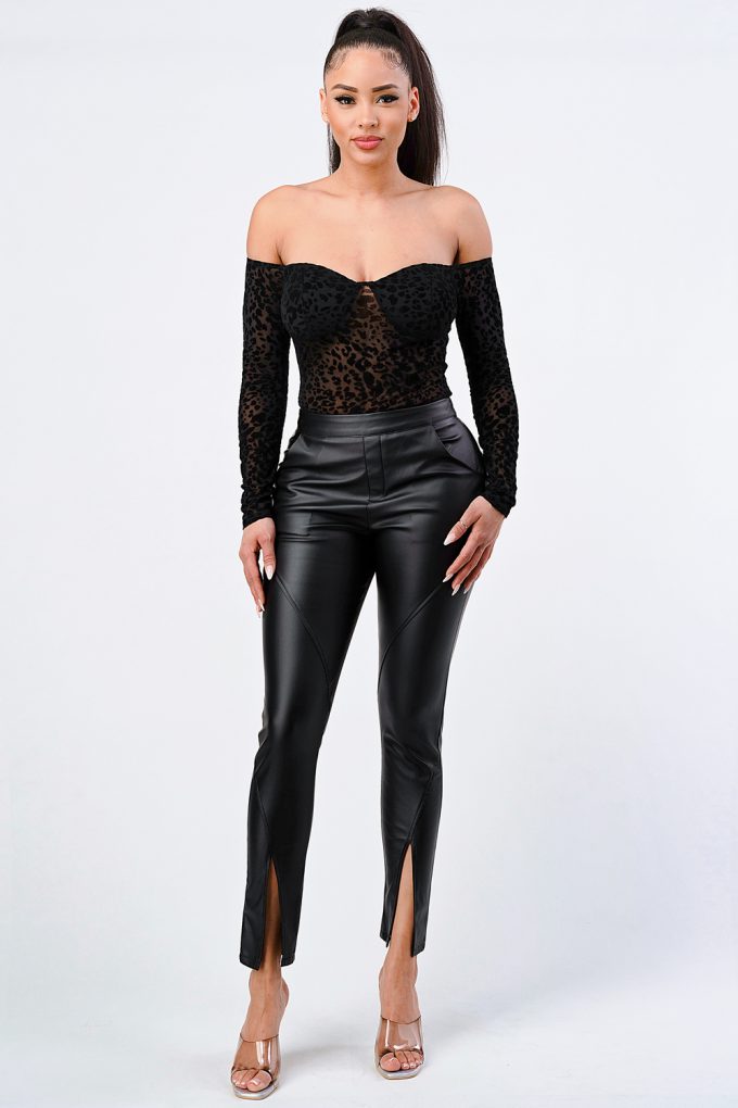 fz women's leopard print bodysuit