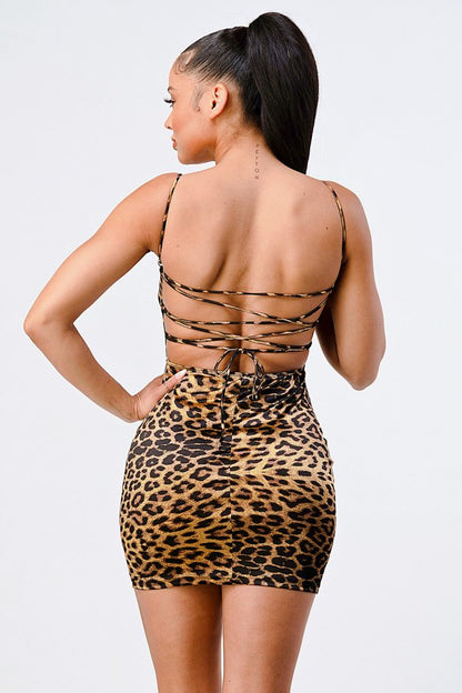 fz women's leopard print mini dress