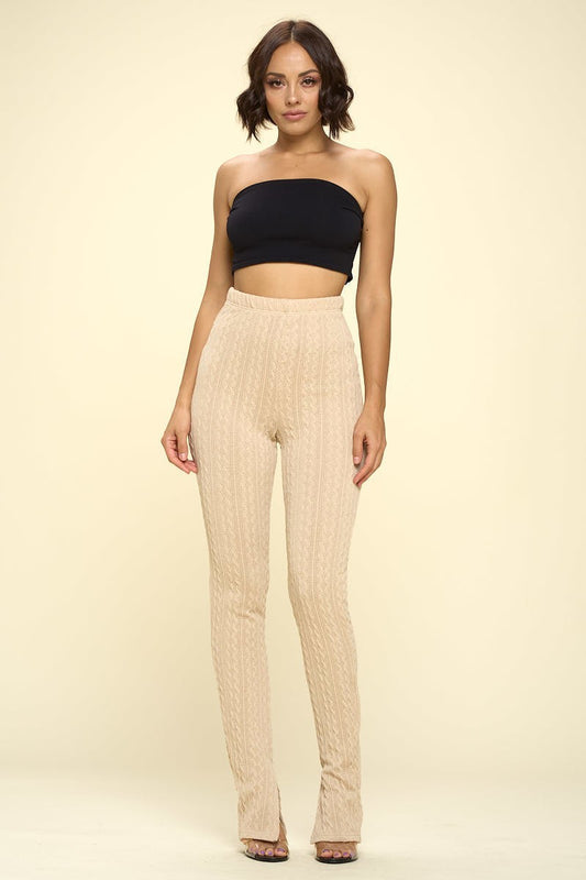 knit high rise leggings