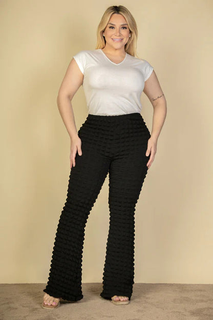 FZ Women's Plus Size Bubble Fabric Flare Pants - FZwear