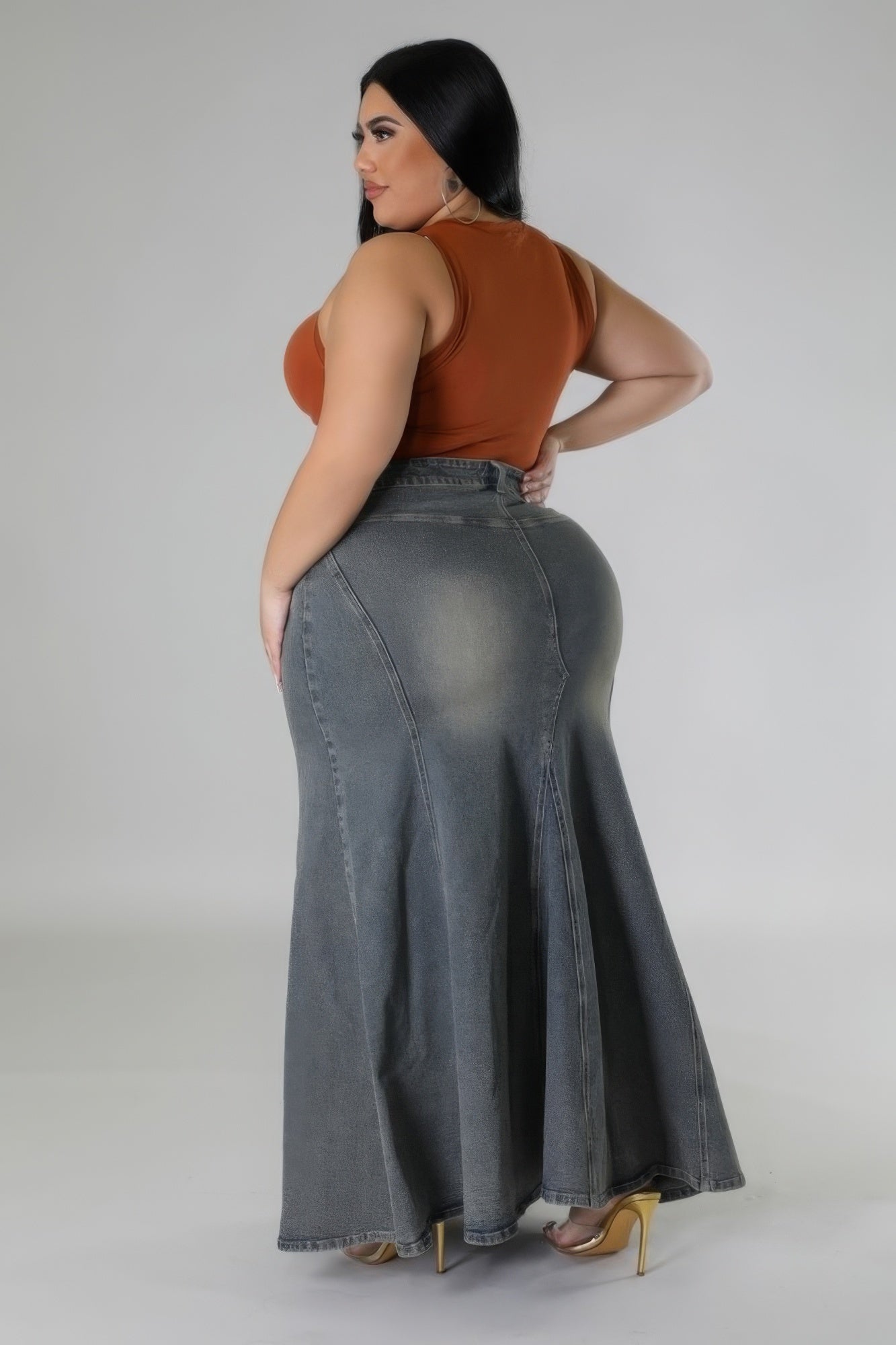 FZ Women's Plus Size High-waisted Stretch Denim Skirt - FZwear