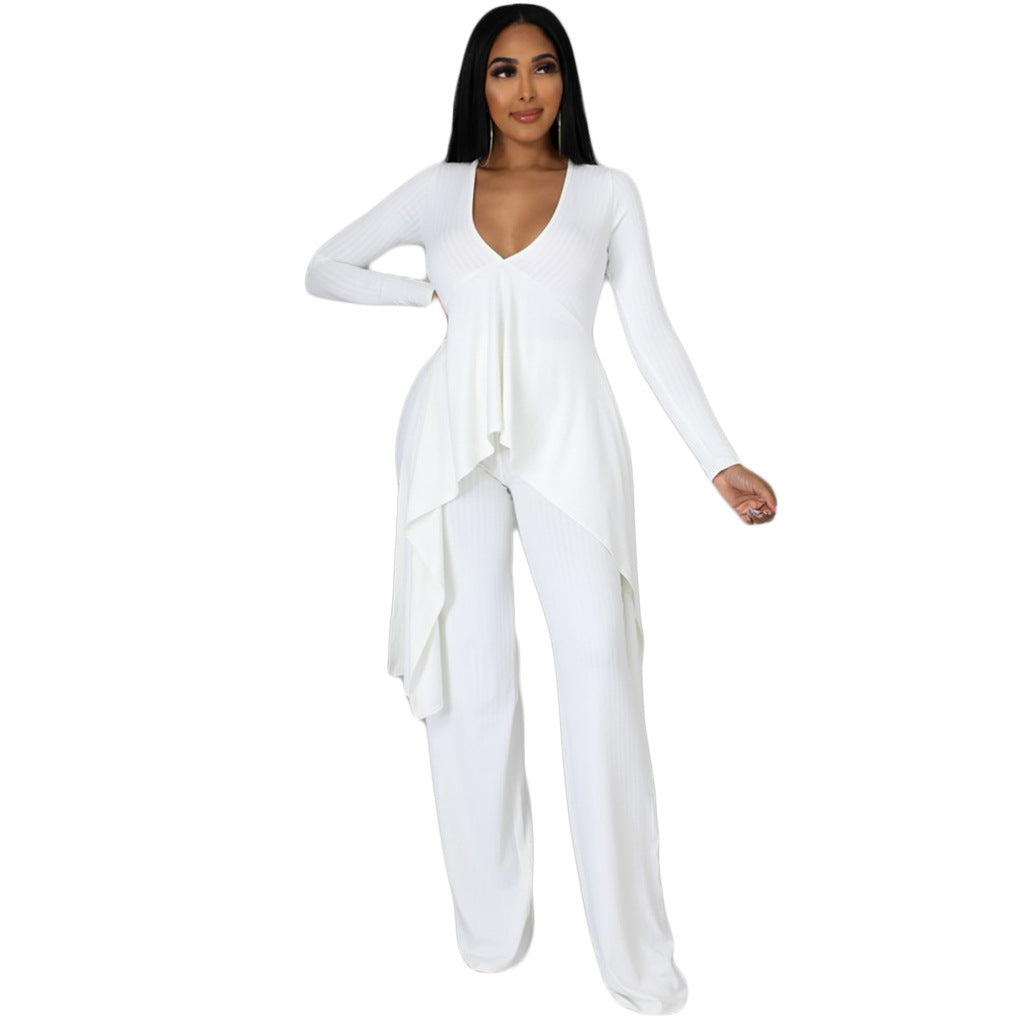 FZ Women's Sunken Stripe Wear Two-Piece Suit - FZwear