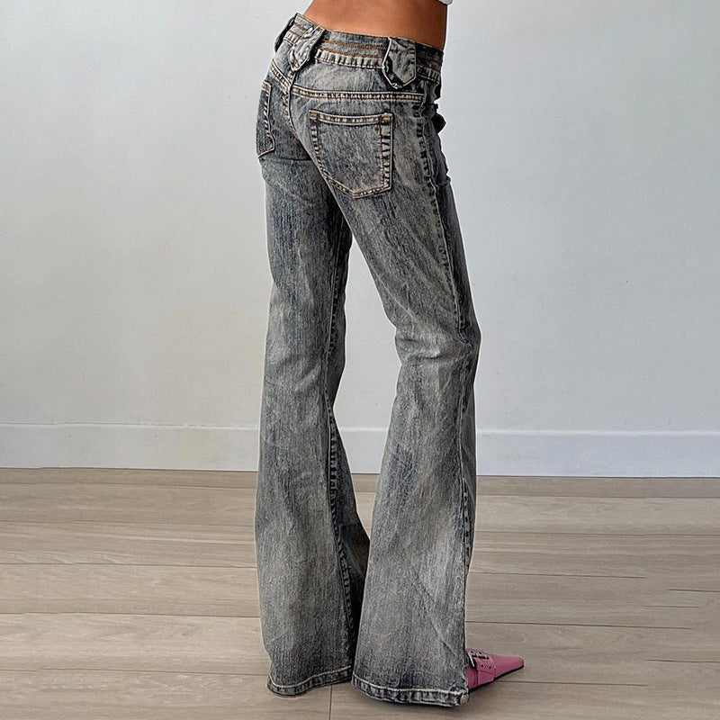 FZ Women Slim Wash Bootcut Vintage Smoky Denim Pants - FZwear