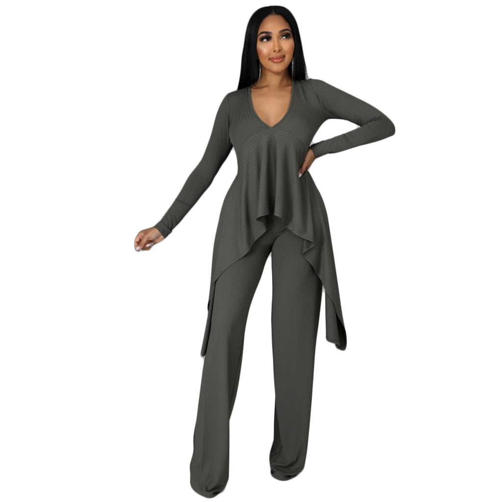 FZ Women's Sunken Stripe Wear Two-Piece Suit - FZwear