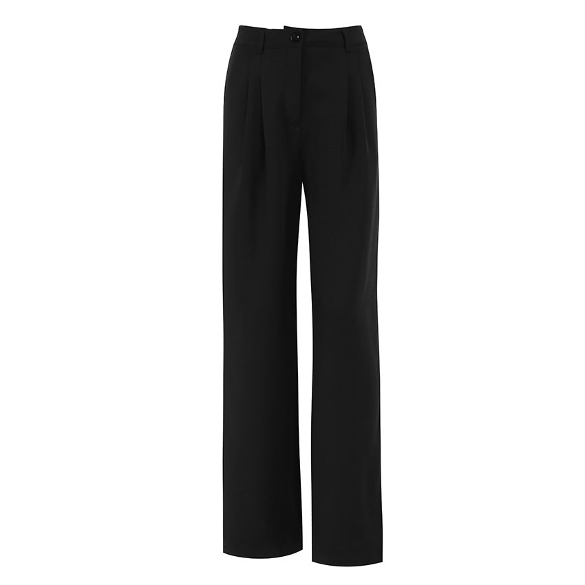 black office high waist slim fit slimming straight pants summer trousers women