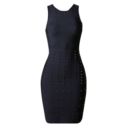 FZ Women's Wear of Elegant Socialite High End Rivet Bandage Dress - FZwear