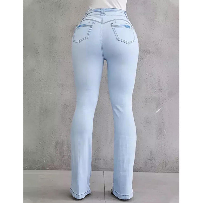 FZ Women's Hip Raise High Waist Slim Flared Denim Pants - FZwear