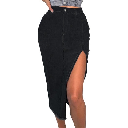FZ Women's Hips Stretch Denim Long Skirts