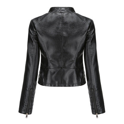 FZ Women's Rivets Leather Long Sleeve Fashion Jacket - FZwear