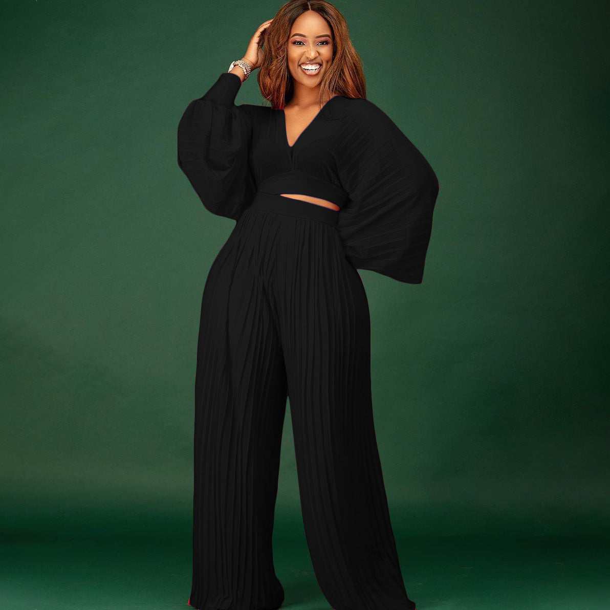 FZ Women's Pleated Wide Leg Pants Suit - FZwear