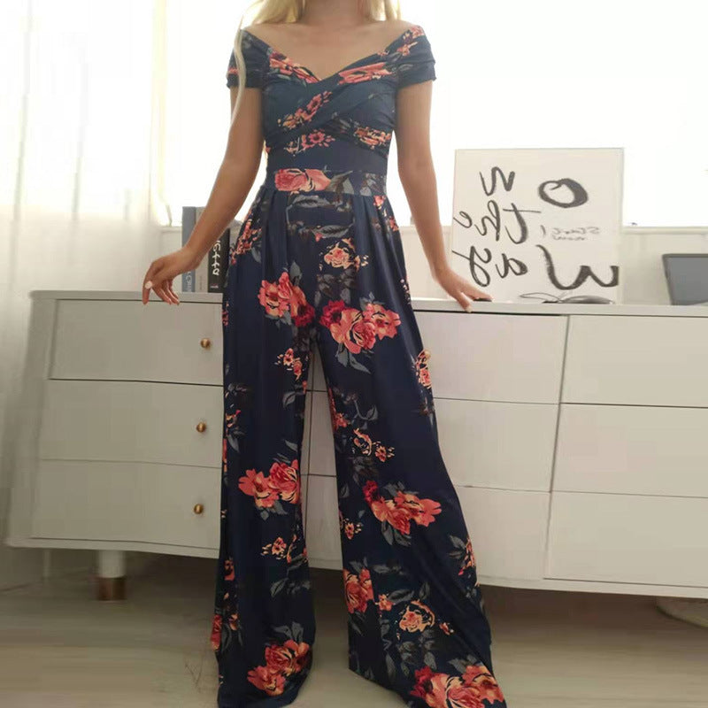 FZ Women off Shoulder Printed Waist Jumpsuit - FZwear