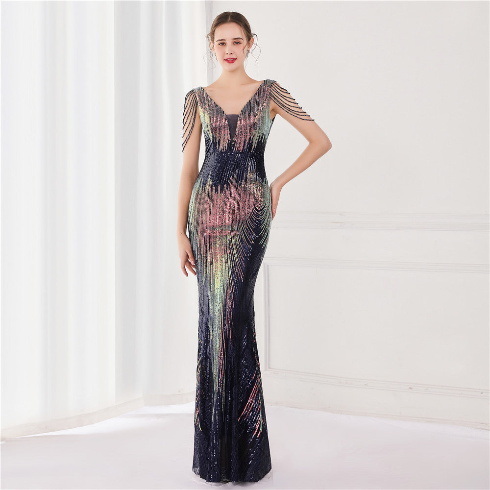 FZ Women's Sequined Fishtail Cocktail Etiquette Evening Dress - FZwear