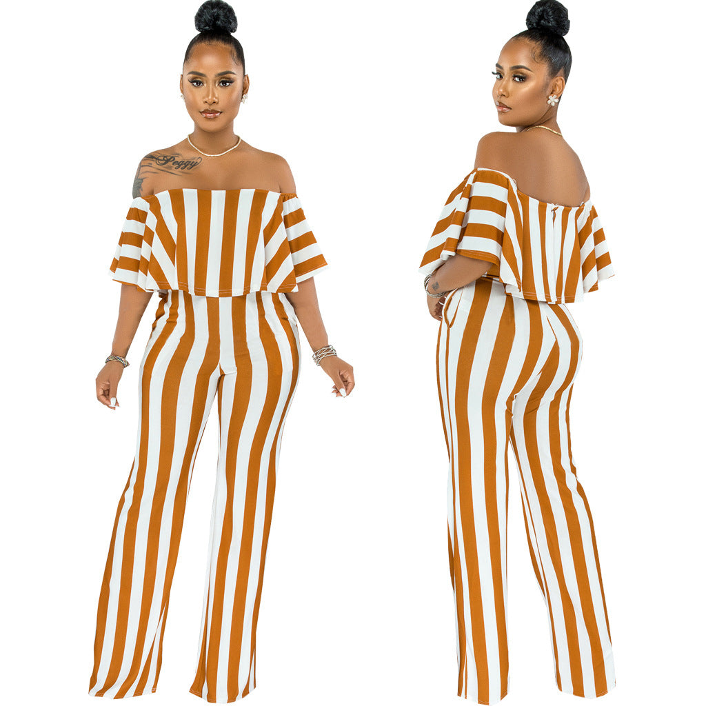 FZ Women's Sexy stripe Jumpsuit