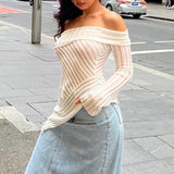 women clothing summer elegant boat neck strapless sexy see through waist slimming bottoming shirt top