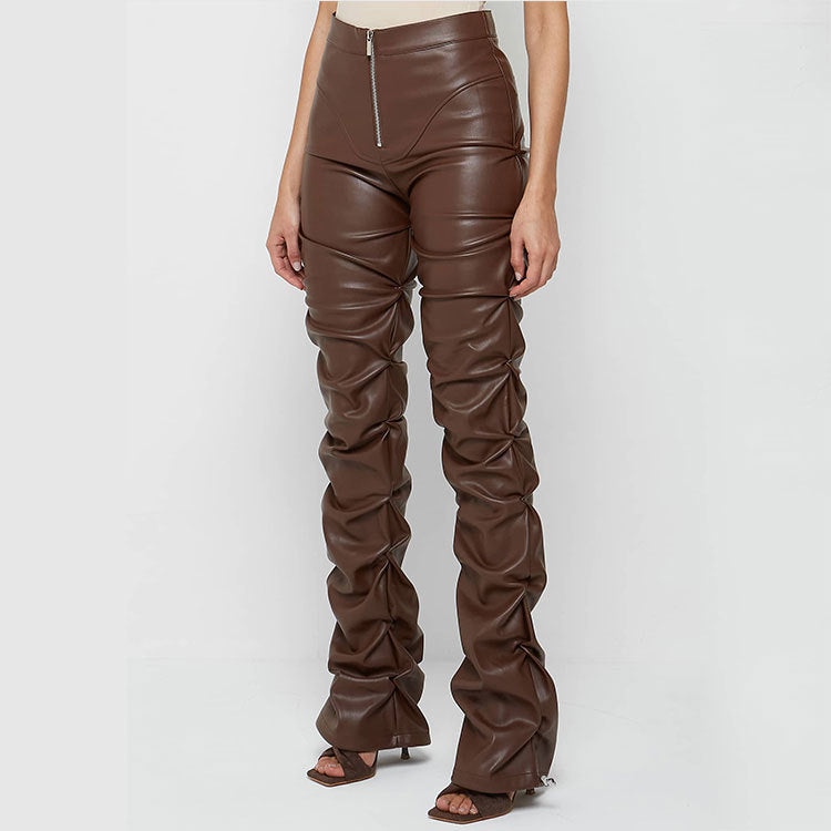 FZ Women's Tight Faux Leather Bootcut Pants - FZwear