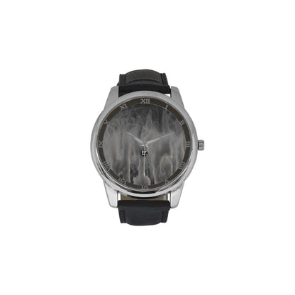 fz men's watch men's leather strap large dial watch (model 213)