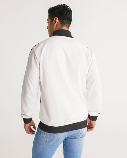 white zone men's stripe-sleeve track jacket