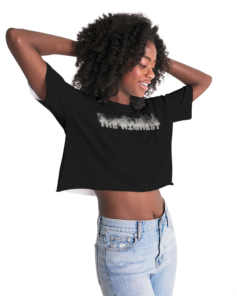 smokin black women's lounge cropped tee