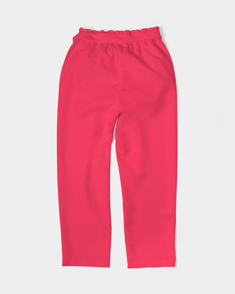 fzwear salmon pink women's belted tapered pants