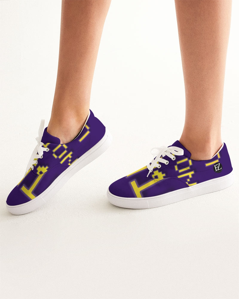 purple flite women's lace up canvas shoe